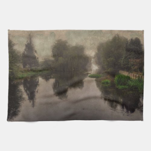 Old World Landscape Fine Art Painting Towel