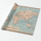 Old World Map (1876)  Wrapping Paper (Unrolled)