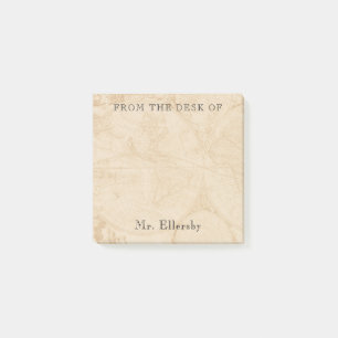 Old World Map Add Name 3x3 Post-it Notes