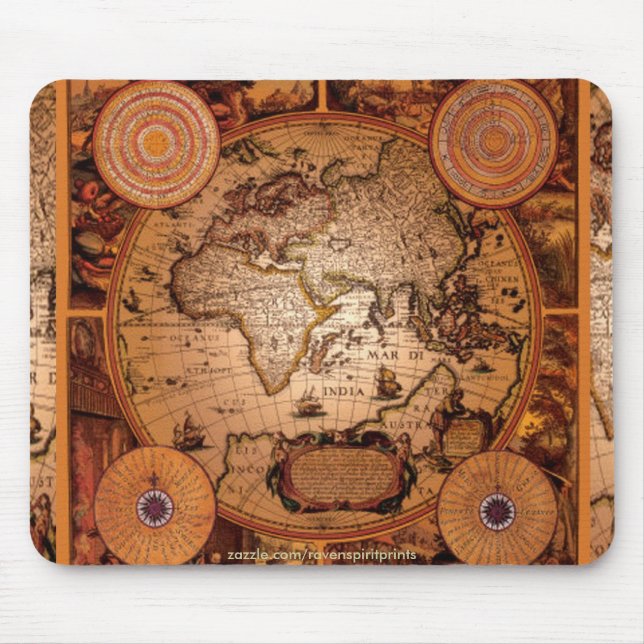 Old World Map Art - 1481 Mouse Pad (Front)