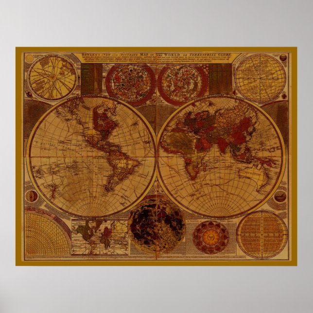 OLD WORLD MAP Art Poster (Front)