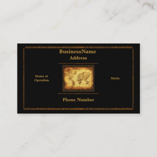 Customizable Old World Map Business Card