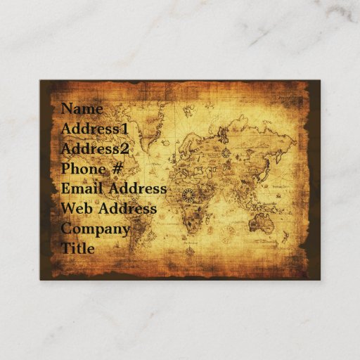 Customizable Old World Map Business Card