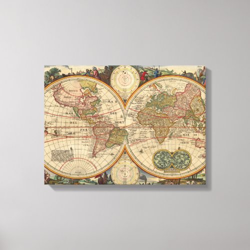 Old World Map By Nicolaas Visscher Canvas Print