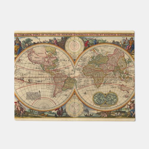 Old World Map By Nicolaas Visscher Doormat