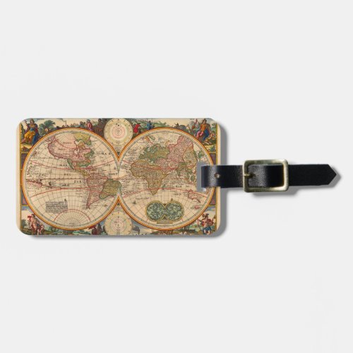 Old World Map by Nicolaas Visscher Luggage Tag