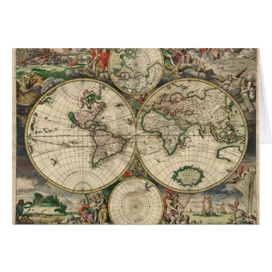 Old world map cards (Front Horizontal)
