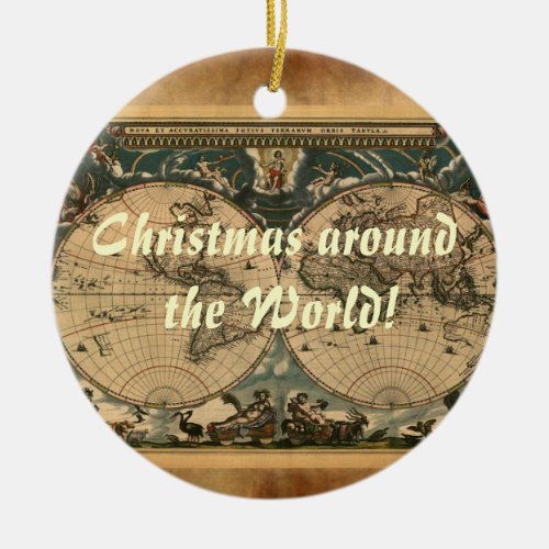 Old World Map Christmas Ornament