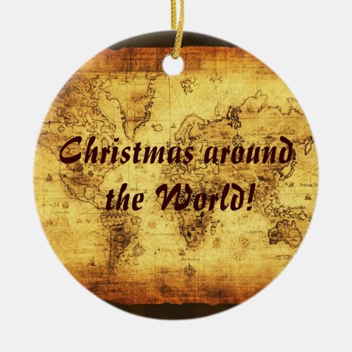 Old World Map Christmas Ornament