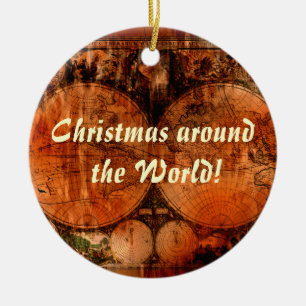 Old World Map Christmas Ornament