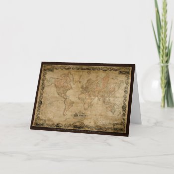 Old World Map Classc Gift Design Holiday Card by EarthGifts at Zazzle