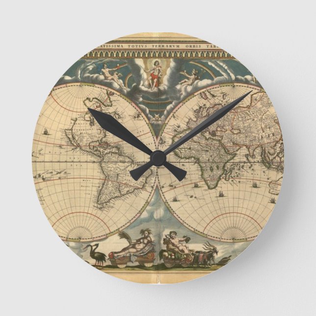 Old World Map - Clock (Front)