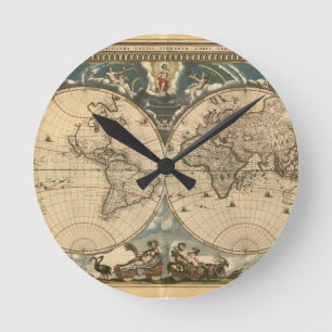 Old World Map - Clock