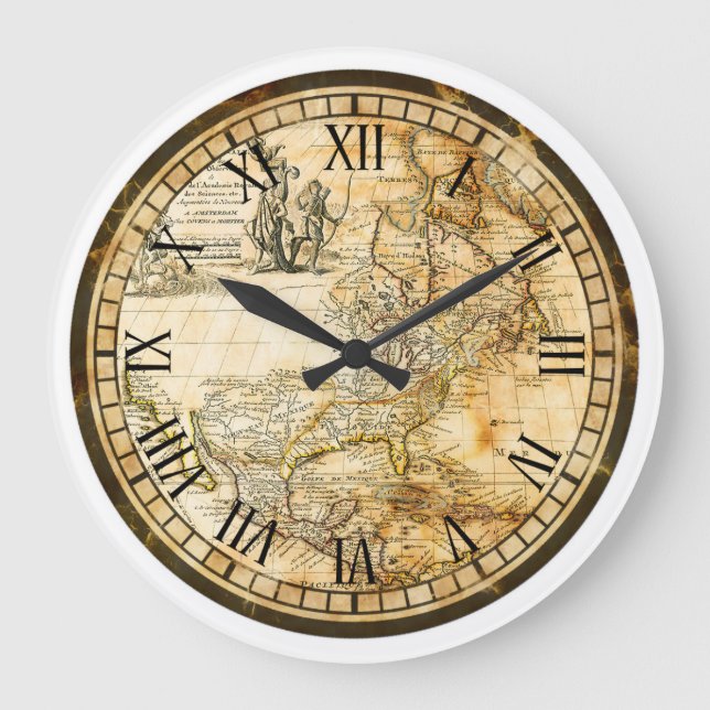 Old World Map Clock (Front)