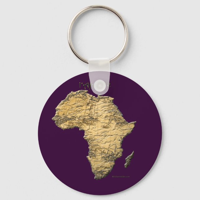 Old World Map Designer Gift Keychain (Front)