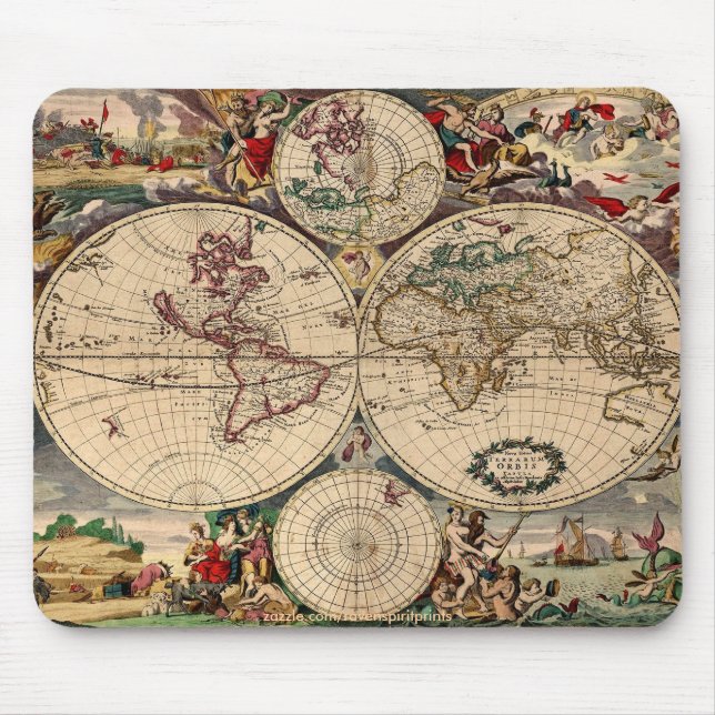 Old World Map Designer Gift Mouse Pad (Front)