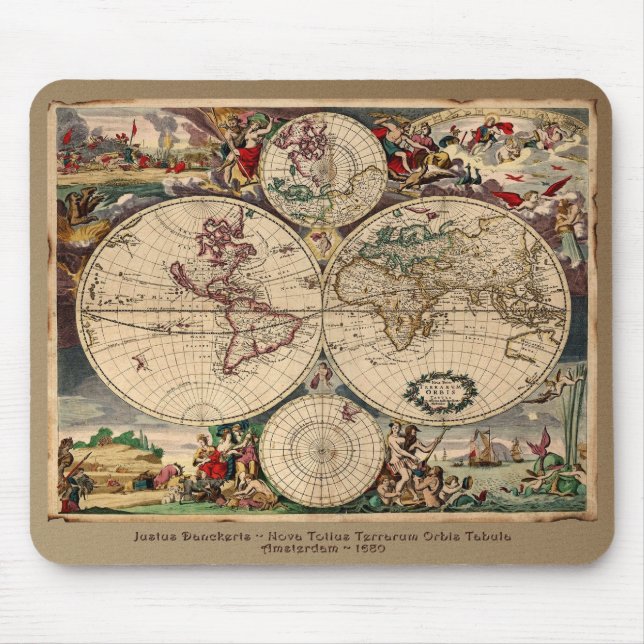 Old World Map Designer Gift Mouse Pad (Front)