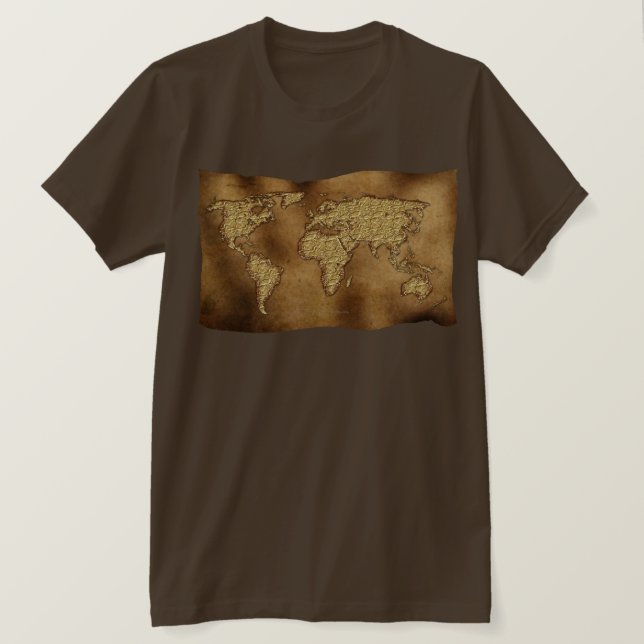 Old World Map Designer Gift T-Shirt (Design Front)