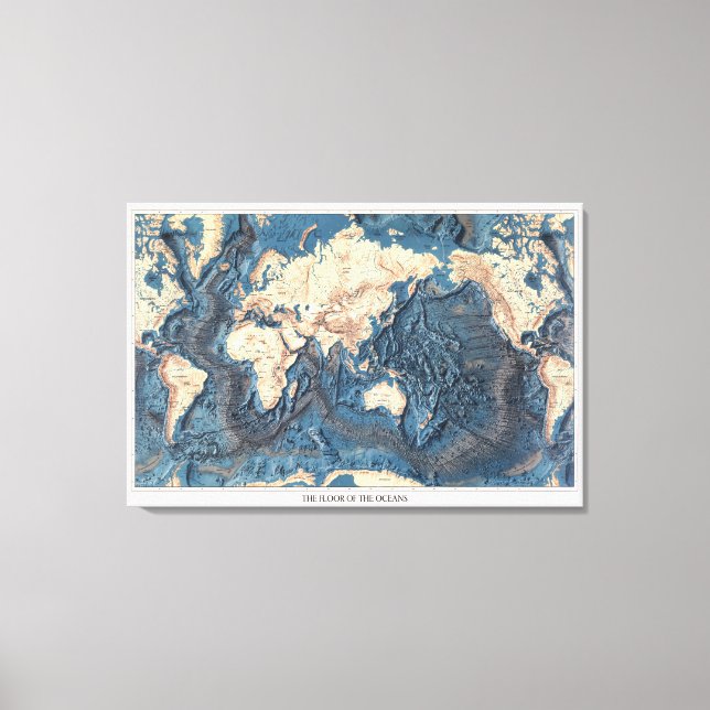 Old World Map Floor of The Oceans Canvas Print (Front)