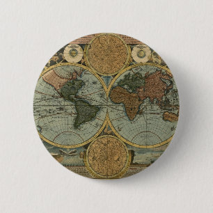 Old World Map Gifts Pinback Button