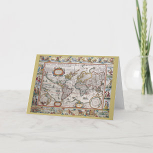 Old World Map greeting card