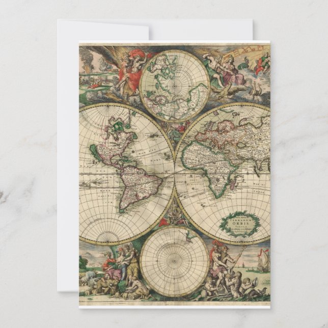 Old world map invitation (Front)