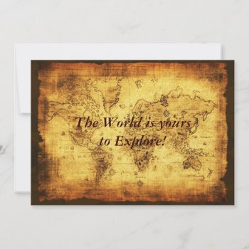 Old World Map Invitation Cards by EarthGifts at Zazzle