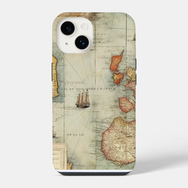 Old world map iphone case (Back)
