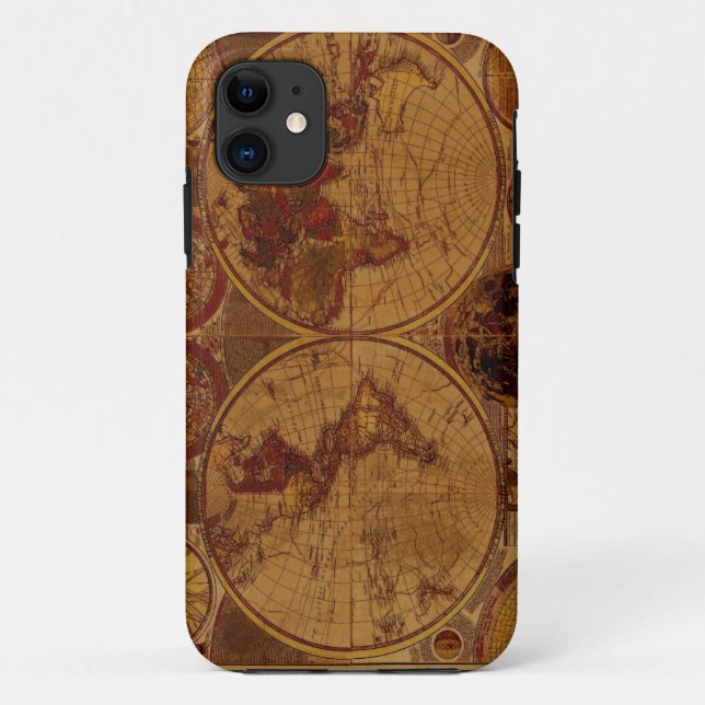 Old World Map iPhone Case (Back)