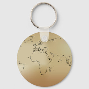 Old World Map Keychain