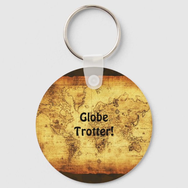 Old World Map Keychain (Front)