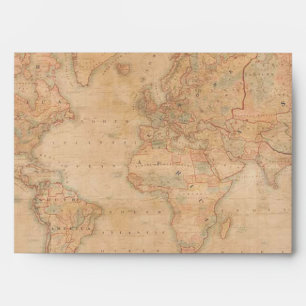 OLD WORLD MAP lighter color Greeting Card Envelope