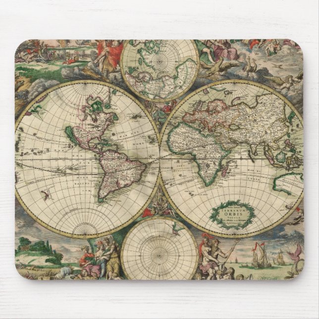 Old world map mouse pad (Front)