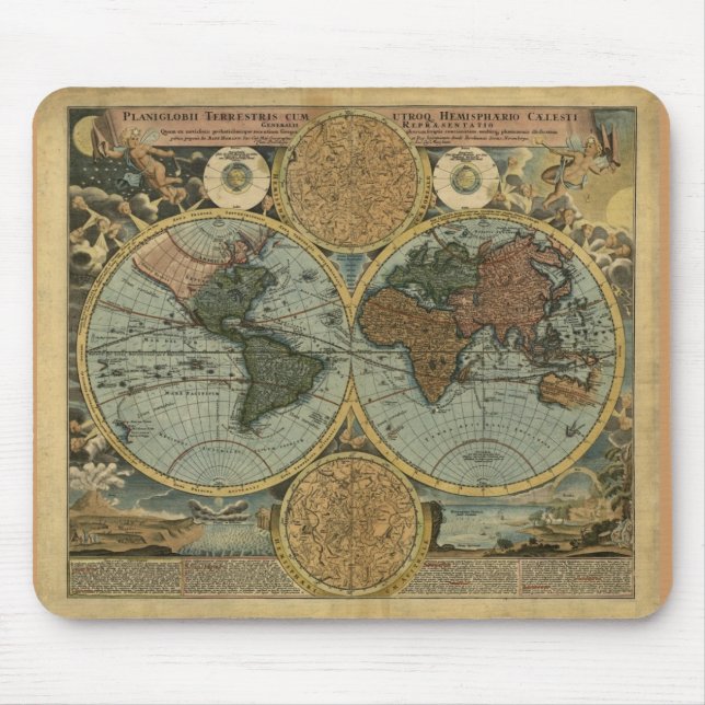 Old World Map Mousepad (Front)