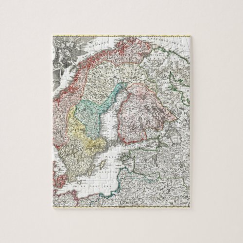 Old World Map of Northern Europe Jigsaw Puzzle