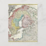 Old World Map of Northern Europe Postcard