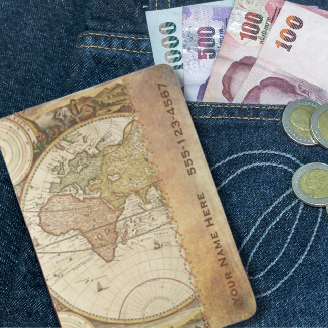 Old World Map Personalized Passport Holder (Creator Uploaded)