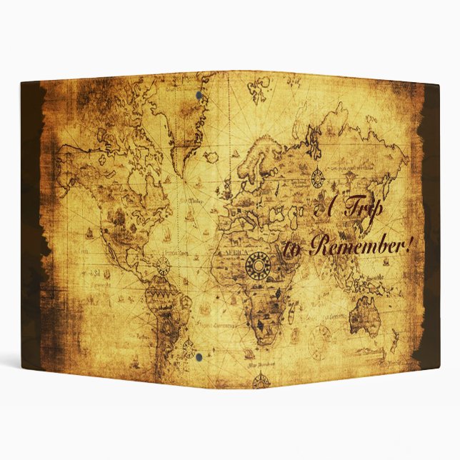 Old World Map Photo Album Binder (Background)