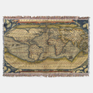 Old World Map Rugs Throw Blanket