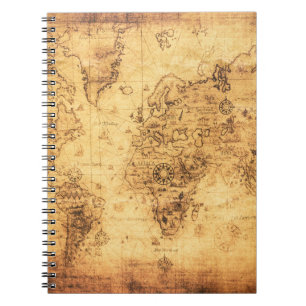 Old World Map: Stained Parchment Vintage Notebook