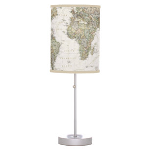 Old World Map Table Lamp