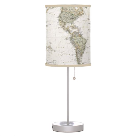 Old World Map Table Lamp (Left)