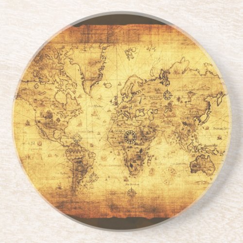 Old World Map Tasteful Earth Gift Coaster