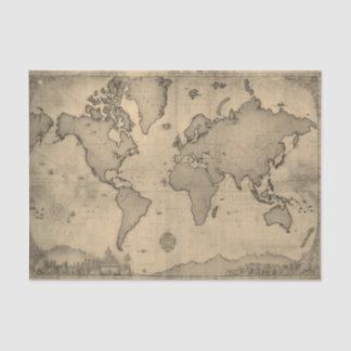 Old World Map Tissue Paper