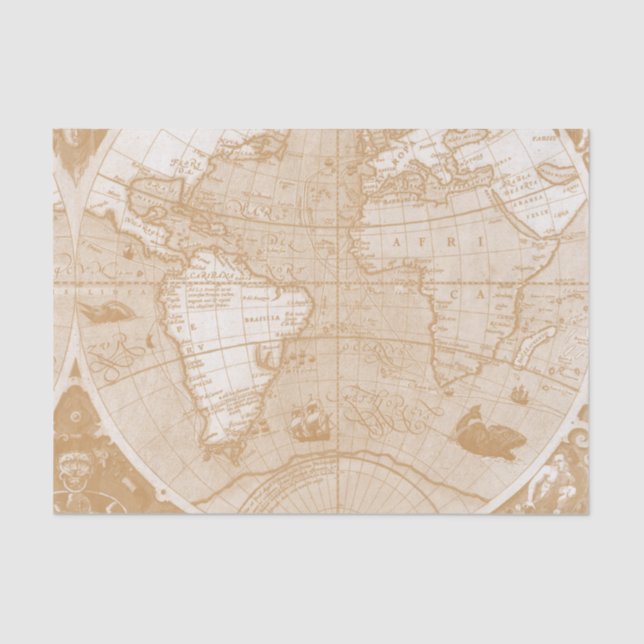 Old World Map Tissue Paper (Front)