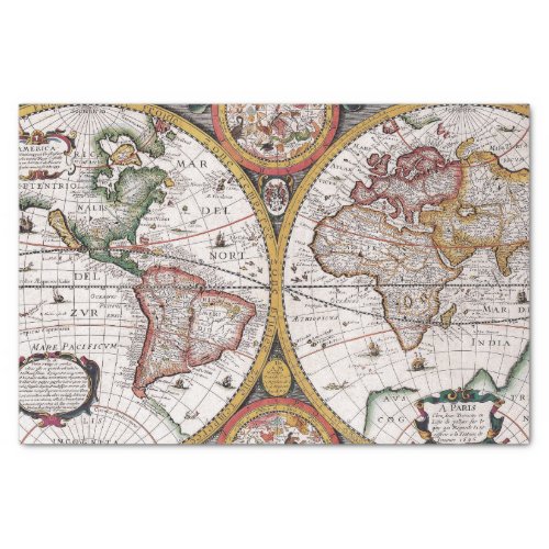 Old World Map Tissue Paper