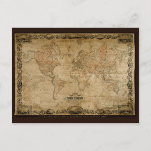 OLD WORLD MAP TRAVEL OFFICE INVITATION