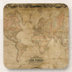Old World Map Vintage Cork Coasters