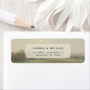 Old World Painting Countryside Wedding Address Label