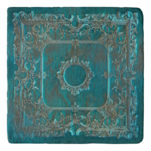Old world patina look glow design trivet